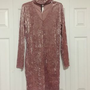 2x Crushed Velvet Rose Gold Bodycon